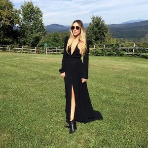Reformation long black dress